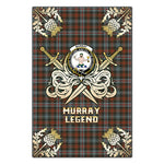 Scotstee Shop - Scotstee Shop Murray of Atholl Weathered Clan Crest Golf Courage Gold Thistle Tartan Garden Flag