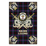 Scotstee Shop - Scotstee Shop Nairn Clan Crest Golf Courage Gold Thistle Tartan Garden Flag