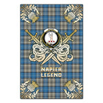 Scotstee Shop - Scotstee Shop Napier Ancient Clan Crest Golf Courage Gold Thistle Tartan Garden Flag
