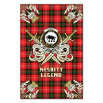 Scotstee Shop - Scotstee Shop Nesbitt Modern Clan Crest Golf Courage Gold Thistle Tartan Garden Flag