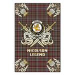 Scotstee Shop - Scotstee Shop Nicolson Hunting Weathered Clan Crest Golf Courage Gold Thistle Tartan Garden Flag