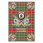 Scotstee Shop - Scotstee Shop Ogilvie Clan Crest Golf Courage Gold Thistle Tartan Garden Flag