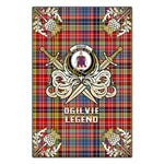 Scotstee Shop - Scotstee Shop Ogilvie of Airlie Ancient Clan Crest Golf Courage Gold Thistle Tartan Garden Flag