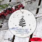 Scotstee Shop - Personalize Name Family Our First Christmas For Couple Custom Name & Photo Ceramic Ornament, Home Sweet New Home Christmas Ornament