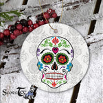 Sugar Skull Ornament Day of Dead and the Sugar Skull Happy Halloween Ornament Gift Halloween Tree Decorations - Scotstee Shop