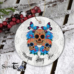 Sugar Skull Ornament Personalized Ornaments Sugar Skull Day Of Dead Cool Bone Head Skulls Gift Halloween Ornament - Scotstee Shop