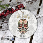 Sugar Skull Ornament Personalized Ornaments Sugar Skull Shirt For Men Dia De Los Muertos El Jefe Happy Halloween Ornament - Scotstee Shop