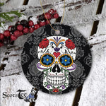 Sugar Skull Ornament Colorful Sugar Skull Happy Halloween Ornament Gift - Scotstee Shop