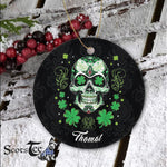 Sugar Skull Ornament Personalized Ornaments St Patricks Day Gift Lucky Sugar Skull Gift Happy Halloween Ornament Gift - Scotstee Shop