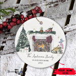 Scotstee Shop - Personalize Name Family New Home For The Holidays Moving Announcement Christmas Ceramic Ornament