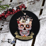 Sugar Skull Ornament Cute French Bulldog I Hate People Sugar Skull Dog Happy Halloween Ornament Gift - Scotstee Shop