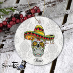 Sugar Skull Ornament Personalized Ornaments Sugar Skull The Dead Funny Cinco de Mayo Happy Halloween Ornament Gift - Scotstee Shop