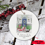 Scotstee Shop - Personalize Name Family Moving Border Collie Dog Bicycle Door New Home