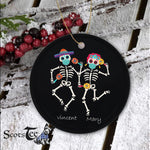 Sugar Skull Ornament personalized ornaments Dia De los Muertos of the Dead Skull Dancing Happy Halloween Ornament Gift - Scotstee Shop