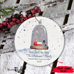 Scotstee Shop - Home Sweet New Home Christmas Ornament Personalize Name Family Snow Globe First Christmas New Home Ceramic Ornament