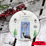 Scotstee Shop - Personalize Name Family Border Collie Front Door Christmas New Home Ceramic Ornament