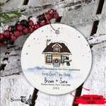 Scotstee Shop - Personalize Name Family My First Apartment in Christmas Ceramic Ornament, Home Sweet New Home Christmas Ornament