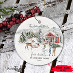 Scotstee Shop - Personalize Name Family First Christmas New Farm Ceramic Ornament Gift Christmas