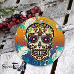Sugar Skull Ornament Mexican Sugar Skull Day of Dead Happy Halloween Ornament Gift Halloween - Scotstee Shop