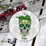Sugar Skull Ornament Personalized Ornaments Sugar Skull Style St Patricks Happy Halloween Ornament Gift - Scotstee Shop