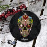 Sugar Skull Ornament Personalized Ornaments Sugar Skull Of The Dead Cool Bone Head Skulls Gift Ornament - Scotstee Shop