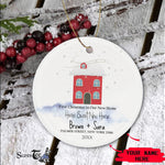 Scotstee Shop - First Christmas In Our New Home Ornament Personalize Name Family Our New Home Red First Christmas Ornament