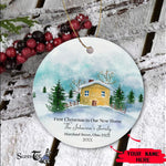 Scotstee Shop - Personalize Name Family Our First Christmas in our new home Ornament Gift, First Christmas In Our New Home Ornament