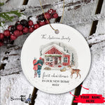 Scotstee Shop - Personalize Name Family First Christmas New Home Ceramic Ornament