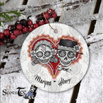Sugar Skull Ornament Personalized Ornaments Sugar Skull Couple Premium Halloween Ornament Gift - Scotstee Shop