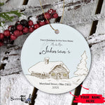 Scotstee Shop - Personalize Name Family First Christmas as Mr & Mrs Home Xmas Ceramic Ornament, First Christmas In Our New Home Ornament
