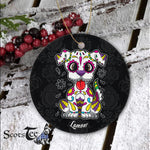 Sugar Skull Ornament Personalized Ornament Sugar Skull Puppy Día de Muertos Dog Calavera Puppy Halloween Gift - Scotstee Shop