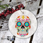 Sugar Skull Ornament Day of Dead Dia de los Muertos Sugar Skull Halloween Happy Halloween Ornament Gift - Scotstee Shop
