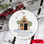 Scotstee Shop - Personalize Name Family First Christmas Gingerbread House Ornament, First Christmas In Our New Home Ornament