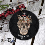 Sugar Skull Ornament Personalized Ornaments Mushroom Clothing Mushroom Collector Skull Gift - Scotstee Shop