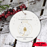 Scotstee Shop - Personalize Name Family First Christmas In Our New Home Bauble Ceramic Ornament, First Christmas In Our New Home Ornament