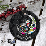 Sugar Skull Ornament Personalized Ornaments Sugar Skull Cat And Moon Gift Happy Halloween Ornament Gift - Scotstee Shop