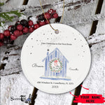 Scotstee Shop - Personalize Name Family Our First Christmas in our new home Ceramic Ornament, First Christmas In Our New Home Ornament