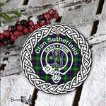 Sutherland Tartan Ornament,  ceramic ornament, personalized christmas ornaments, christmas tree ornaments, christmas door decorations, Plaid Ornament, Tartan Ceramic Ornament