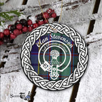 Stevenson Tartan Ornament,  ceramic ornament, personalized christmas ornaments, christmas tree ornaments, christmas door decorations, Plaid Ornament, Tartan Ceramic Ornament