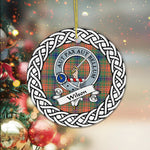 Wilson Tartan Ornament,  ceramic ornament, personalized christmas ornaments, christmas tree ornaments, christmas door decorations, Plaid Ornament, Tartan Ceramic Ornament
