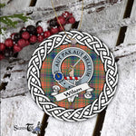 Wilson Tartan Ornament,  ceramic ornament, personalized christmas ornaments, christmas tree ornaments, christmas door decorations, Plaid Ornament, Tartan Ceramic Ornament