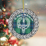 Shaw Tartan Ornament,  ceramic ornament, personalized christmas ornaments, christmas tree ornaments, christmas door decorations, Plaid Ornament, Tartan Ceramic Ornament