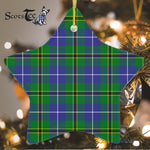 Turnbull Hunting Tartan Ornament Star Ornament, Christmas Star Decorations, ceramic ornament, Plaid Star Ceramic Ornament, Christmas Ornament Decorations Gift