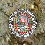 Gibson Tartan Ornament,  ceramic ornament, personalized christmas ornaments, christmas tree ornaments, christmas door decorations, Plaid Ornament, Tartan Ceramic Ornament