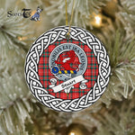 Stuart Tartan Ornament,  ceramic ornament, personalized christmas ornaments, christmas tree ornaments, christmas door decorations, Plaid Ornament, Tartan Ceramic Ornament