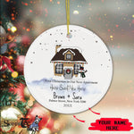 Scotstee Shop - Personalize Name Family My First Apartment in Christmas Ceramic Ornament, Home Sweet New Home Christmas Ornament