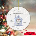 Scotstee Shop - Personalize Name Family Our First Christmas in our new home Ceramic Ornament, First Christmas In Our New Home Ornament