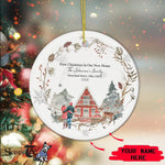 Scotstee Shop - First Christmas In Our New Home Ornament Personalize Name Family Rustic Cabin First Christmas New Home Ceramic Or Ceramic