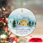 Scotstee Shop - Personalize Name Family Our First Christmas in our new home Ornament Gift, First Christmas In Our New Home Ornament