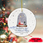 Scotstee Shop - Home Sweet New Home Christmas Ornament Personalize Name Family Snow Globe First Christmas New Home Ceramic Ornament